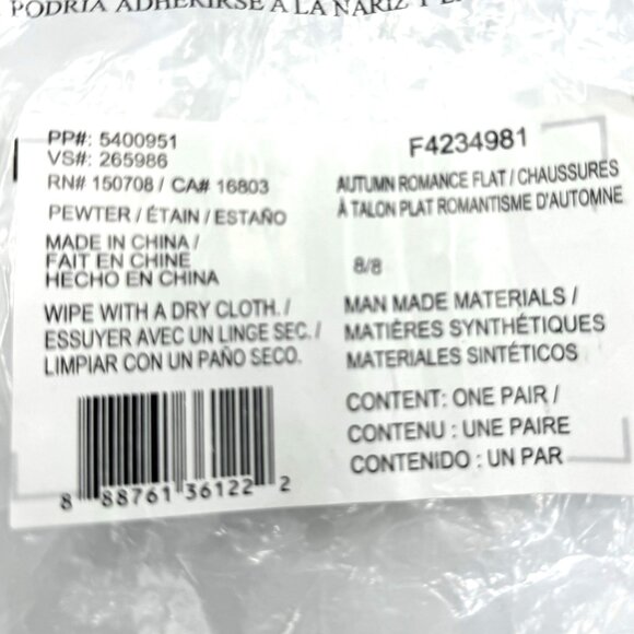 Cushion Walk by Avon Autumn Romance Flat / Chaussures Pewter Shoes Size 8 - Picture 10 of 11